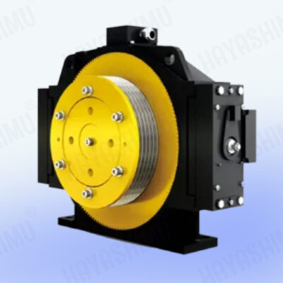 Yellow and black color traction motor