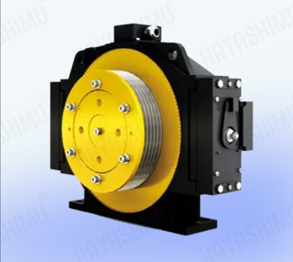 Yellow and black color traction motor