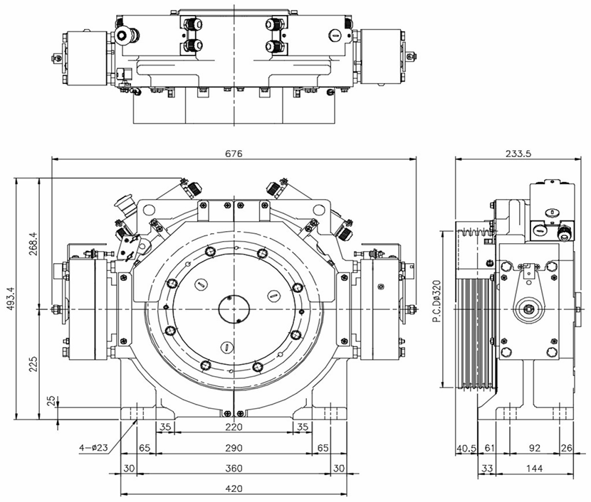 KM Elevator Traction Machine Dimensions