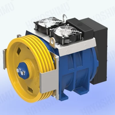 yellow and blue color traction motor