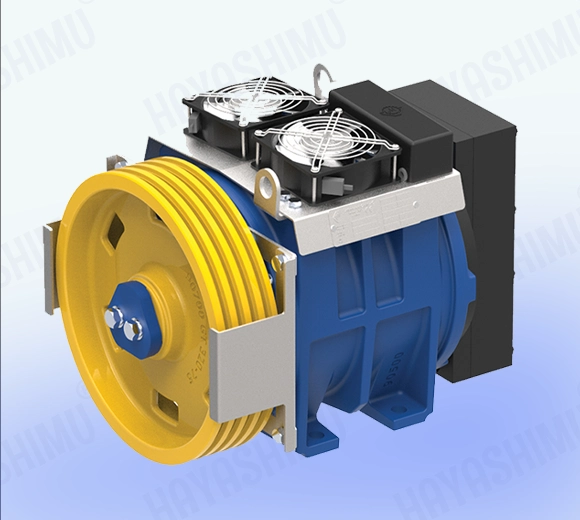 MONTANARI Gearless Traction Motor yellow and blue color traction motor