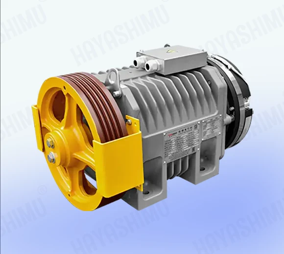 Yellow Elevator Traction Motor